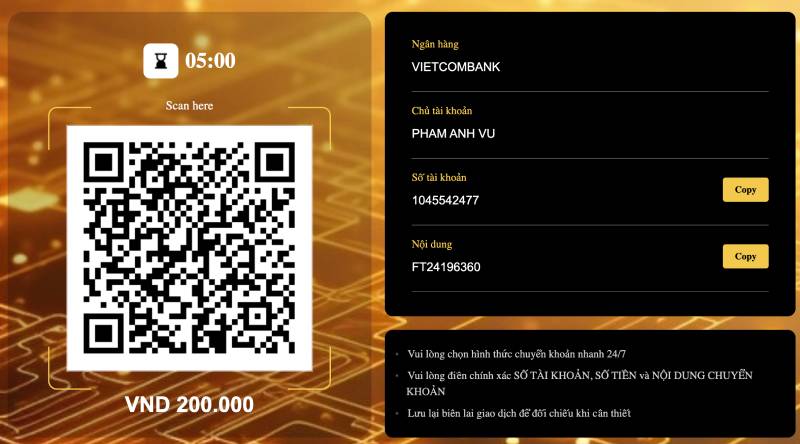 Hướng Dẫn Nạp Tiền SV388 Vào Ngay Tức Thì 5 Bước 4: Xác Nhận Giao Dịch & Kiểm Tra Số Dư